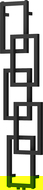 Mexen Grid dekoratyvinis vonios radiatorius 1360 x 390 mm, 349 W, juodas - W215-1360-390-00-70