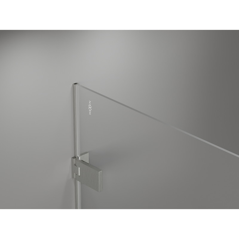 Mexen Lunar-F sulankstoma dušo kabina kairėje 100 x 90 cm, permatoma, šlifuotas nikelis - 836-100-090-97-00-L