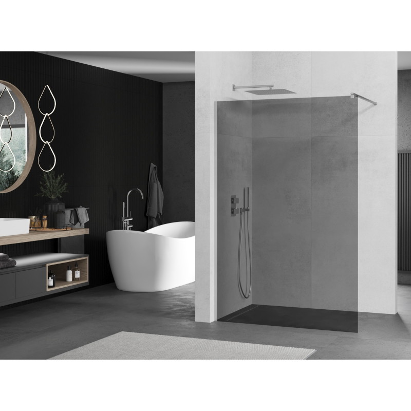 Mexen Kioto dušo pertvara Walk-in 70 x 200 cm, grafitas 8 mm, chromas - 800-070-101-01-40