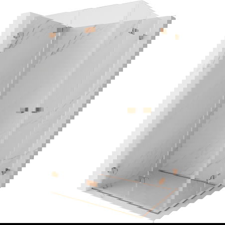 Mexen Lunar-F Duo sulankstoma dušo kabina 95 x 90 cm, permatoma, šepečiu valyta varis - 836-095L-090P-65-00