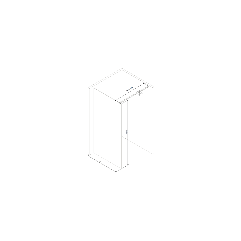 Mexen Kioto dušo siena Walk-in 120 x 200 cm, grafitas 8 mm, rožinis auksas - 800-120-101-60-40