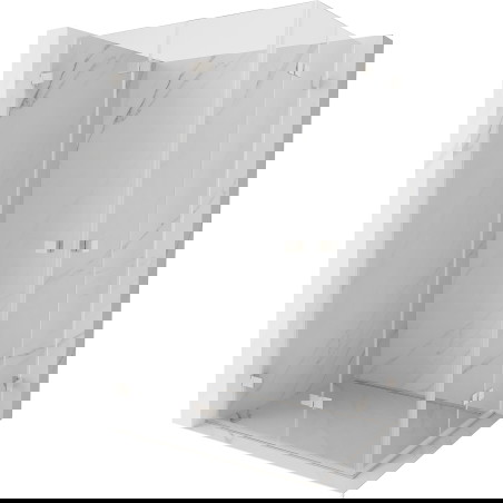 Mexen Lunar-F Duo sulankstoma dušo kabina 95 x 80 cm, skaidri, šlifuotas nikelis - 836-095L-080P-97-00