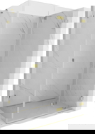 Mexen Lunar-F sulankstoma dušo kabina dešinė 90 x 70 cm, permatoma, auksinė - 836-090-070-50-00-P