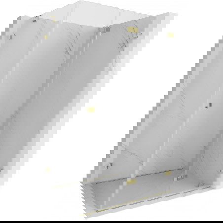 Mexen Lunar-F dešinysis lankstomas dušo kabina, 90 x 80 cm, skaidri, auksinė - 836-090-080-50-00-P