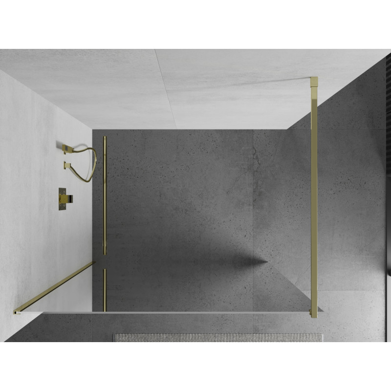Mexen Kioto dušinio sienelė Walk-in 70 x 200 cm, veidrodis 8 mm, auksinė - 800-070-101-50-50