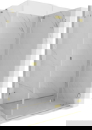 Mexen Lunar-F sulankstoma dešinė dušo kabina 100 x 90 cm, skaidri, auksinė - 836-100-090-50-00-P