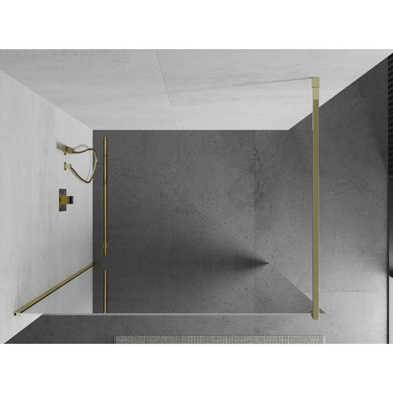 Mexen Kioto dušo pertvara Walk-in 80 x 200 cm, veidrodis 8 mm, auksinė - 800-080-101-50-50
