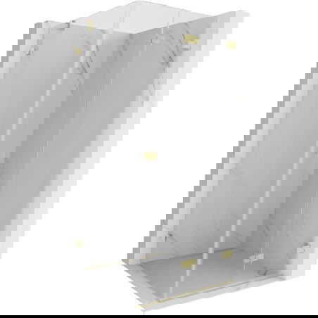 Mexen Lunar-F sulankstoma dušo kabina, dešinė, 70 x 70 cm, skaidri, šlifuoto aukso - 836-070-070-55-00-P