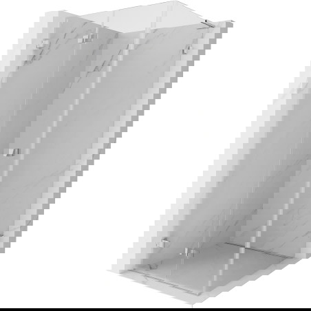 Mexen Lunar-F L sulankstoma kairė dušo kabina 80 x 80 cm, skaidri, chromuota - 836L-080-080-01-00-L