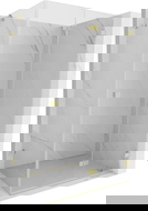 Mexen Lunar-F dešinė sulankstoma dušo kabina 85 x 70 cm, skaidri, šlifuota auksinė - 836-085-070-55-00-P