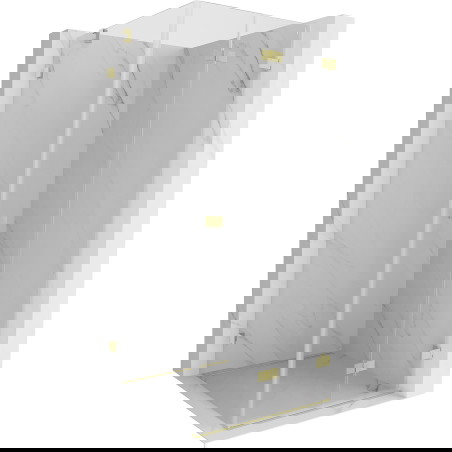 Mexen Lunar-F sulankstoma dušo kabina dešinė 80 x 80 cm, skaidri, auksinė šlifuota - 836-080-080-55-00-P