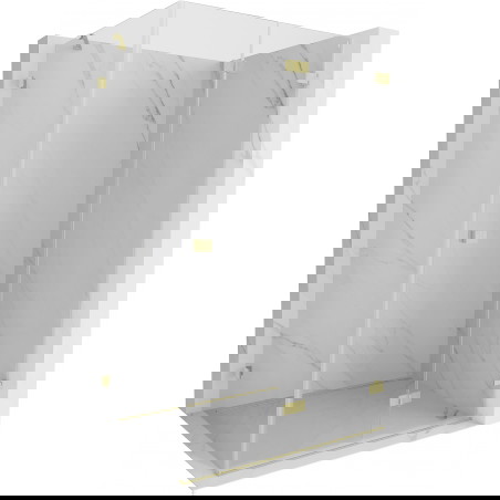 Mexen Lunar-F sulankstoma dešinė dušo kabina 90 x 80 cm, skaidri, šlifuoto aukso - 836-090-080-55-00-P