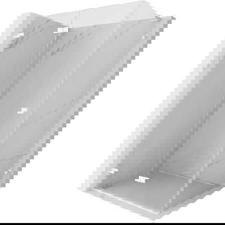 Mexen Lunar-F L sulankiojama dušo kabina, kairinė, 80 x 70 cm, skaidri, balta - 836L-080-070-20-00-L