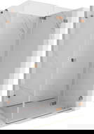 Mexen Lunar-F dušo kabina, sulankstoma, dešinė, 95 x 80 cm, permatoma, rožinio aukso spalva - 836-095-080-60-00-P