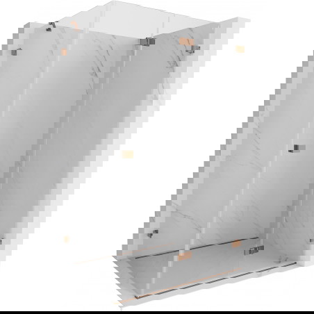 Mexen Lunar-F sulankstoma dešinė dušo kabina 100 x 90 cm, skaidri, rožinis auksas - 836-100-090-60-00-P