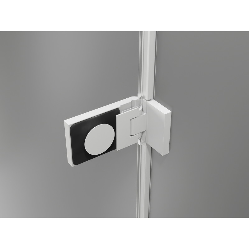 Mexen Lunar-F L sulankstoma dušo kabina kairinė 80 x 80 cm, permatoma, balta - 836L-080-080-20-00-L