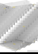 Mexen Lunar-F L sulankstoma dušo kabina, kairė, 90 x 80 cm, permatoma, auksinė - 836L-090-080-50-00-L