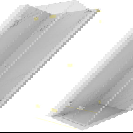 Mexen Lunar-F L sulankstoma dušo kabina kairė 70 x 70 cm, permatoma, auksinė šlifuota - 836L-070-070-55-00-L