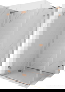 Mexen Lunar-F L sulankstoma dušo kabina kairė 75 x 70 cm, permatoma, rožinis auksas - 836L-075-070-60-00-L