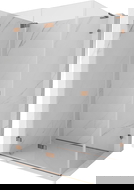 Mexen Lunar-F L sulankiojama dušo kabina, kairė, 90 x 70 cm, permatoma, rožinis auksas - 836L-090-070-60-00-L