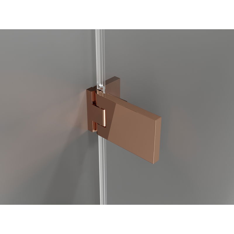 Mexen Lunar-F L sulankstoma dušo kabina kairė 95 x 70 cm, skaidri, rožinis auksas - 836L-095-070-60-00-L