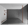 Mexen Kioto Dušo sienelė Walk-in 60 x 200 cm, juodas rėmas 8 mm, rožinis auksinis - 800-060-101-60-70