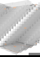 Mexen Lunar-F L sulankstomas dušo kabina kairinė 85 x 80 cm, permatoma, šlifuota varis - 836L-085-080-65-00-L