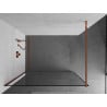 Mexen Kioto verta sienelė Walk-in 130 x 200 cm, juodas rėmas 8 mm, rožinis auksas - 800-130-101-60-70
