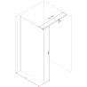 Mexen Kioto dušo siena Walk-in 50 x 200 cm, juodas rėmas 8 mm, juoda - 800-050-101-70-70