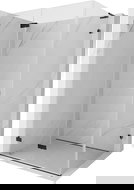 Mexen Lunar-F L sulankstoma kairinė dušo kabina 90 x 80 cm, skaidri, juoda - 836L-090-080-70-00-L