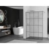 Mexen Kioto dušo sienelė Walk-in 130 x 200 cm, juodas tinklelis 8 mm, chromuotas - 800-130-101-01-77