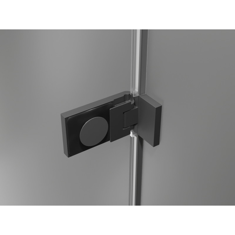 Mexen Lunar-F L sulenama dušo kabina kairioji 90 x 90 cm, skaidri, gun metal - 836L-090-090-95-00-L