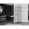 Mexen Kioto dušo siena Walk-in 70 x 200 cm, juodas tinklelis 8 mm, auksinė - 800-070-101-50-77