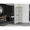Mexen Kioto dušo sienelė Walk-in 80 x 200 cm, juodas tinklelis 8 mm, auksinis - 800-080-101-50-77