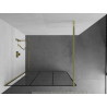 Mexen Kioto dušo sienelė Walk-in 120 x 200 cm, juodas tinklelis 8 mm, auksinė - 800-120-101-50-77
