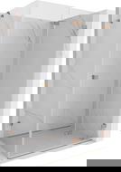 Mexen Lunar-F sulankiojama dušo kabina dešinė 90 x 70 cm, skaidri, šlifuotas varis- 836-090-070-65-00-P