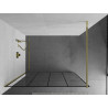 Mexen Kioto Stiklinė dušo sienelė Walk-in 130 x 200 cm, juodas tinklelis 8 mm, auksinė - 800-130-101-50-77
