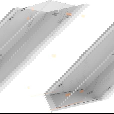 Mexen Lunar-F sulankstoma dušo kabina dešinė 90 x 90 cm, skaidri, šlifuotas varis- 836-090-090-65-00-P