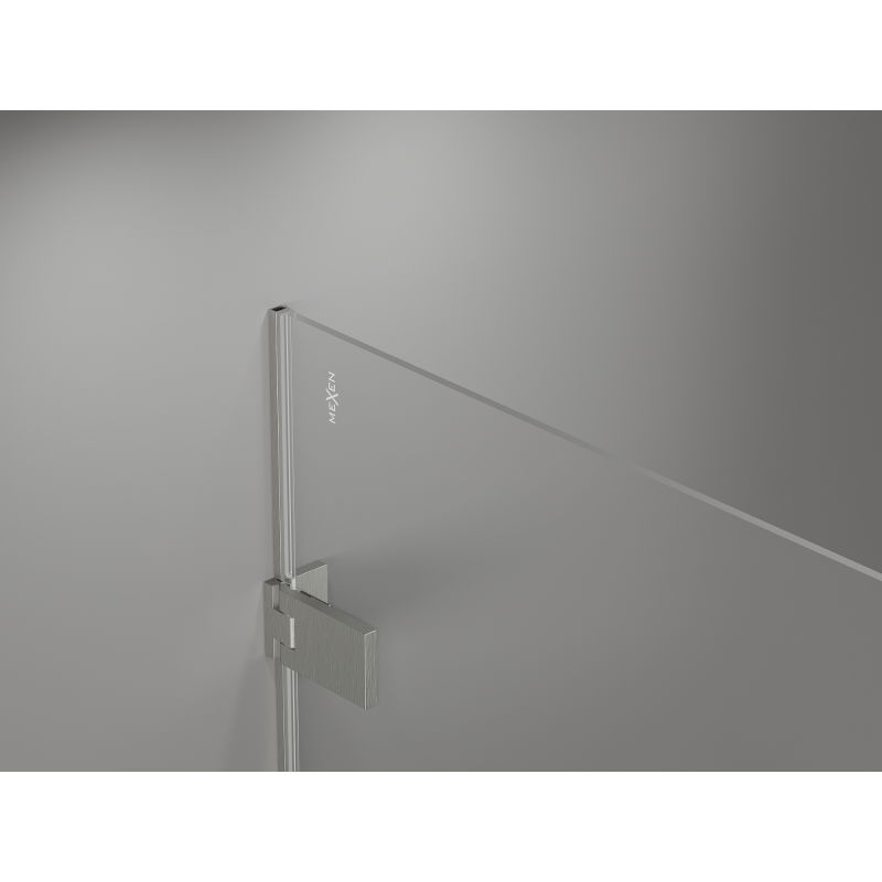 Mexen Lunar-F L sulankstoma dušo kabina kairė 85 x 80 cm, skaidrus, šepečiu nikeliu padengtas - 836L-085-080-97-00-L