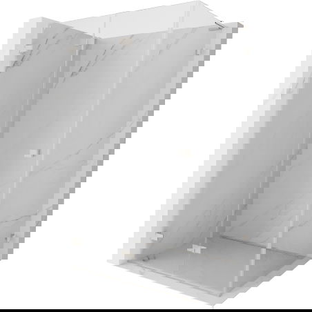 Mexen Lunar-F L sulankiojamas dušo kabina kairė 100 x 80 cm, skaidri, šepečiuotas nikelis - 836L-100-080-97-00-L