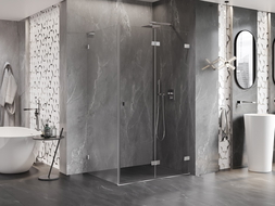 Mexen Lunar-F L dušo kabina sulankstoma dešinė 90 x 70 cm, skaidri, chromuota - 836L-090-070-01-00-P