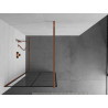 Mexen Kioto dušo sienelė Walk-in 90 x 200 cm, juodas tinklelis 8 mm, rožinis auksas - 800-090-101-60-77