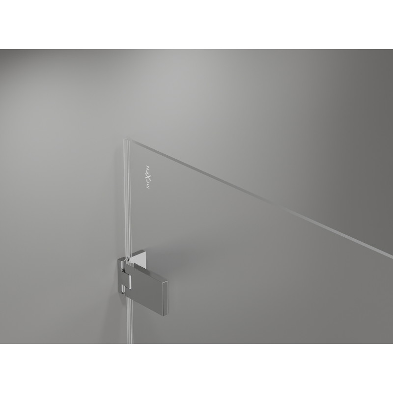 Mexen Lunar-F L sulankstoma dušo kabina dešinėje 90 x 80 cm, permatoma, chromuota - 836L-090-080-01-00-P