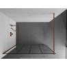Mexen Kioto dušo sienelė Walk-in 140 x 200 cm, juodas tinklelis 8 mm, rožinis auksas - 800-140-101-60-77
