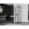 Mexen Kioto dušo siena Walk-in 80 x 200 cm, juodas tinklelis 8 mm, juodas - 800-080-101-70-77