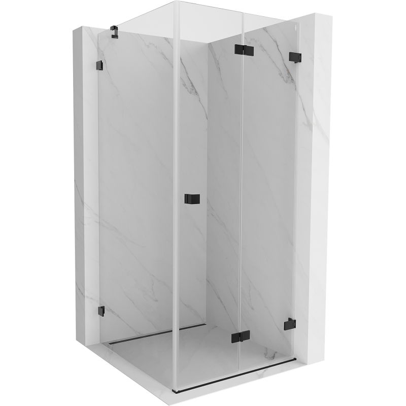 Mexen Lunar-F sulankstoma deštuvo kabina dešinė 90 x 90 cm, skaidri, juoda - 836-090-090-70-00-P