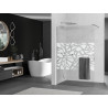 Mexen Kioto+ dušo sienelė su lentyna Walk-in 70 x 200 cm, baltas raštas, chromas - 800-070-121-01-85