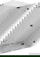 Mexen Lunar-F sulankstoma dešinė dušo kabina 100 x 90 cm, skaidrus, juodas - 836-100-090-70-00-P