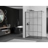 Mexen Kioto dušo sienelė Walk-in 140 x 200 cm, juodas tinklelis 8 mm, juoda - 800-140-101-70-77