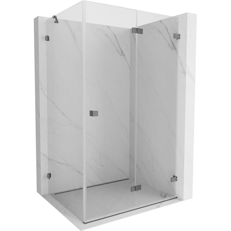 Mexen Lunar-F sulankstoma dešinioji dušo kabina 90 x 70 cm, skaidri, ginklų metalo - 836-090-070-95-00-P